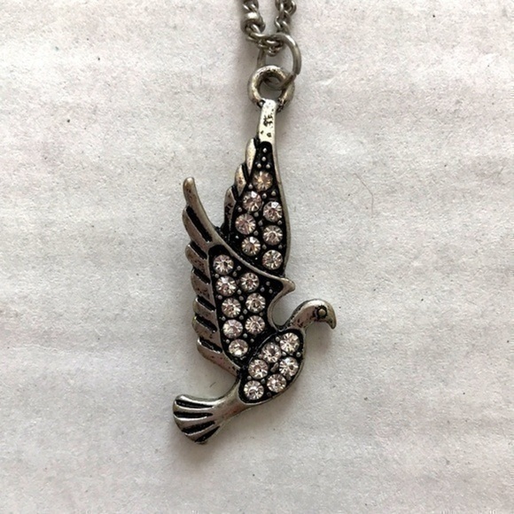 Icing Rhinestone Bird Pendant Necklace - Picture 1 of 8